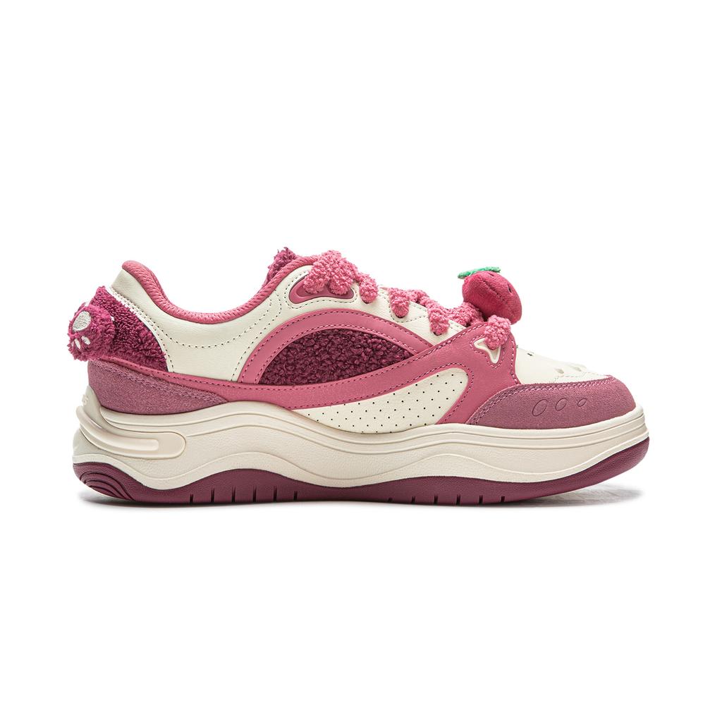 Disney x LiNing Planet Cushioning Slip Resistant Abrasion Resistant Height Increasing Low top Casual Shoes Women's Pink AGCV260-3