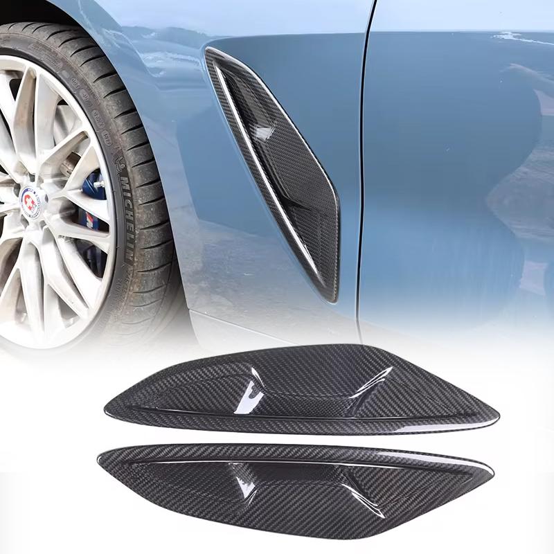 For BMW 8 Series G14 G15 G16 840i 2019-2023 Real Carbon Fiber Car Side Fender Side Air Outlet Cover Trim Exterior Accessories