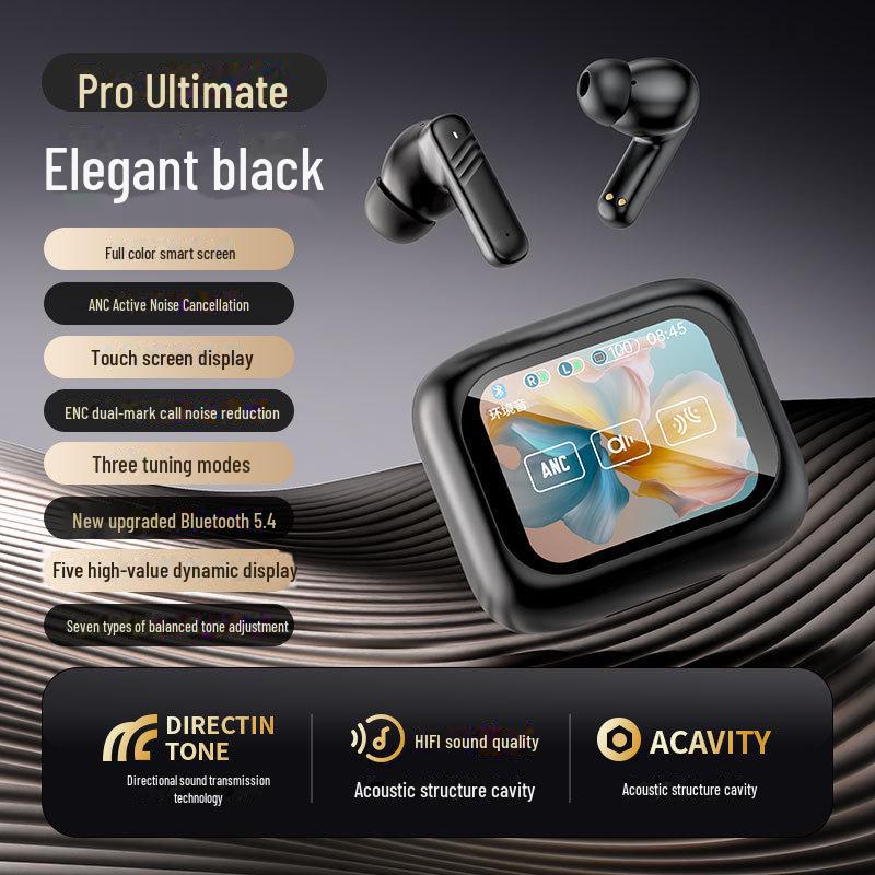AI-Powered Wireless In-Ear Bluetooth Headset with TFT Touchscreen, ANC+ENC Noise Reduction