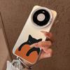 Orange black cat is suitable for Huawei mate80 mobile phone case mate80promax new mate70 all-inclusive anti-defense