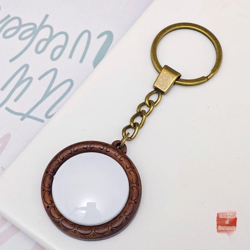 DIY Wooden Lace Base Keyring with Embroidery Kit & Snap Button
