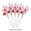 5pcs/lot Artificial Heart Shaped Berry Picks Flower Stem Branches for Valentines Day Wedding Party Home Table Decoration Gifts