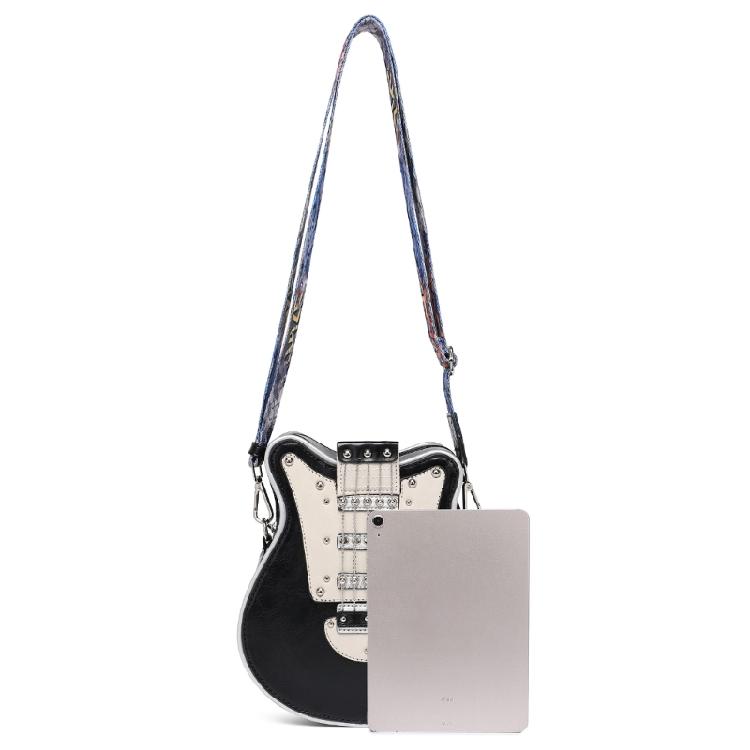 PU Leather Crossbody Bag in Guitar Shape Student Shoulder Bags Adjustable Strap for School Rehearsals and Performances