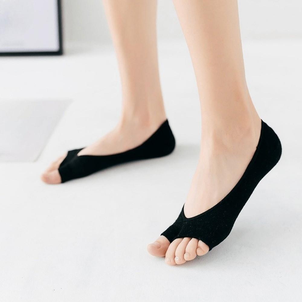 Breathable Two Toe Socks Shallow Mouth Boat Socks Elegant Open Toe Socks High Heels