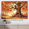 2D Plane, 1 Autumn Party Banner Background, Autumn Squirrels and Oak Trees, Pumpkins, Hay Bales, Maple Leaveszyc