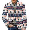Herren Bedruckter Cord Warmes Taschen-Sakko Strickjacke Herren Freizeitanzug