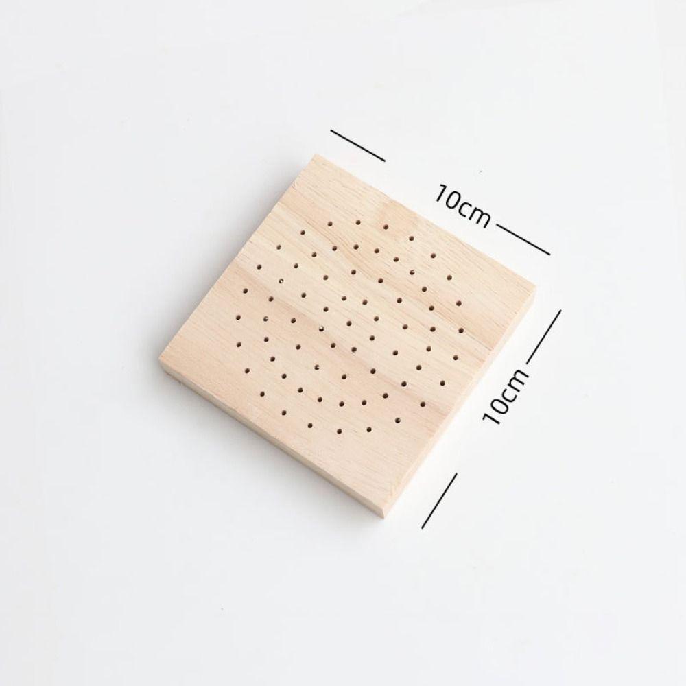 2Pcs Hole 61/81 Wooden Polishing Head Storage Board Square Save Space Nail Drill Bit Display Base 10*10cm Creativity