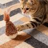 Cat Toy Natural Beech Wood Base Cat Teaser with Feathers Jingle Bell Relieve Boredom Pet Interactive Toy Cat Accessories