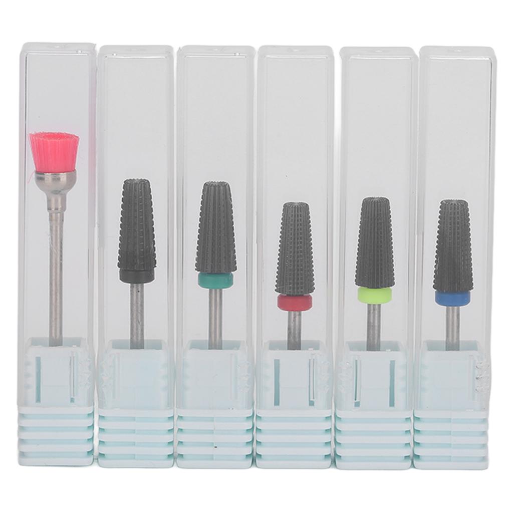 Nail Drill Bits Set Tungsten Steel Gel Polish Removal Dust Brush Nail Polishing Grinding Head Kit