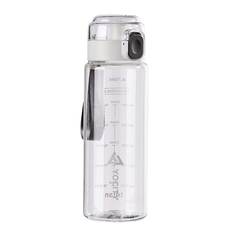 25.4oz Portable Sports Water Bottle Clear Solid Color Plastic Drinking Cups With Tick Marks Perfect For Outdoor Travel Driving