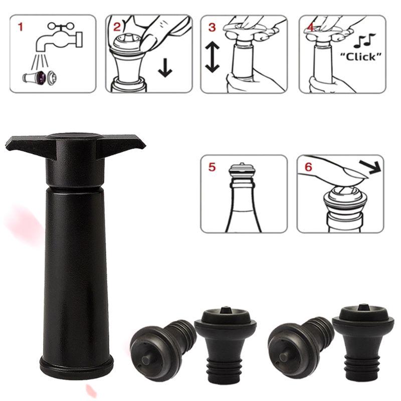 

Набор пробок для вакуумных бутылок Saver, 1 насос + 2 крышки, консервант, крышки для напитков