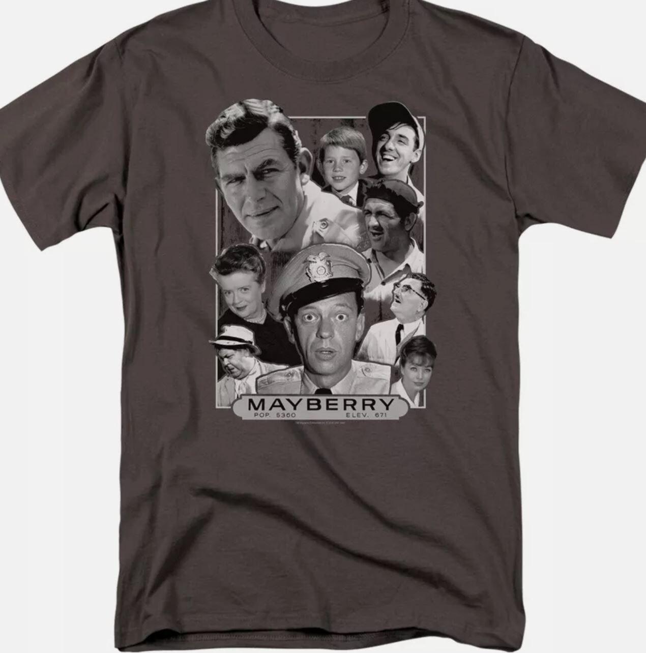 Andy Griffith Show Mayberry T Shirt Mens Licensed Classic TV Show Merch Charcoal S