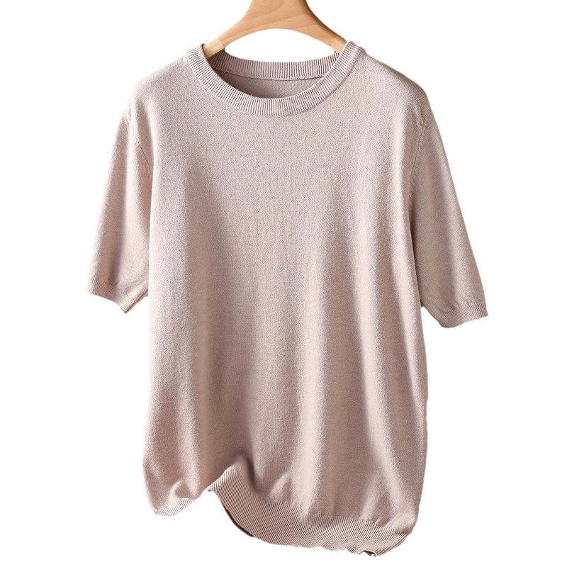 Men's Plus Size Knit Short Sleeve Round Neck Pullover Top