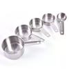 5Pcs Measuring Cups 30ml 60ml 80ml 125ml 250ml Stainless Steel Measuring Spoon Cup Tableware Kitchen Baking Tools