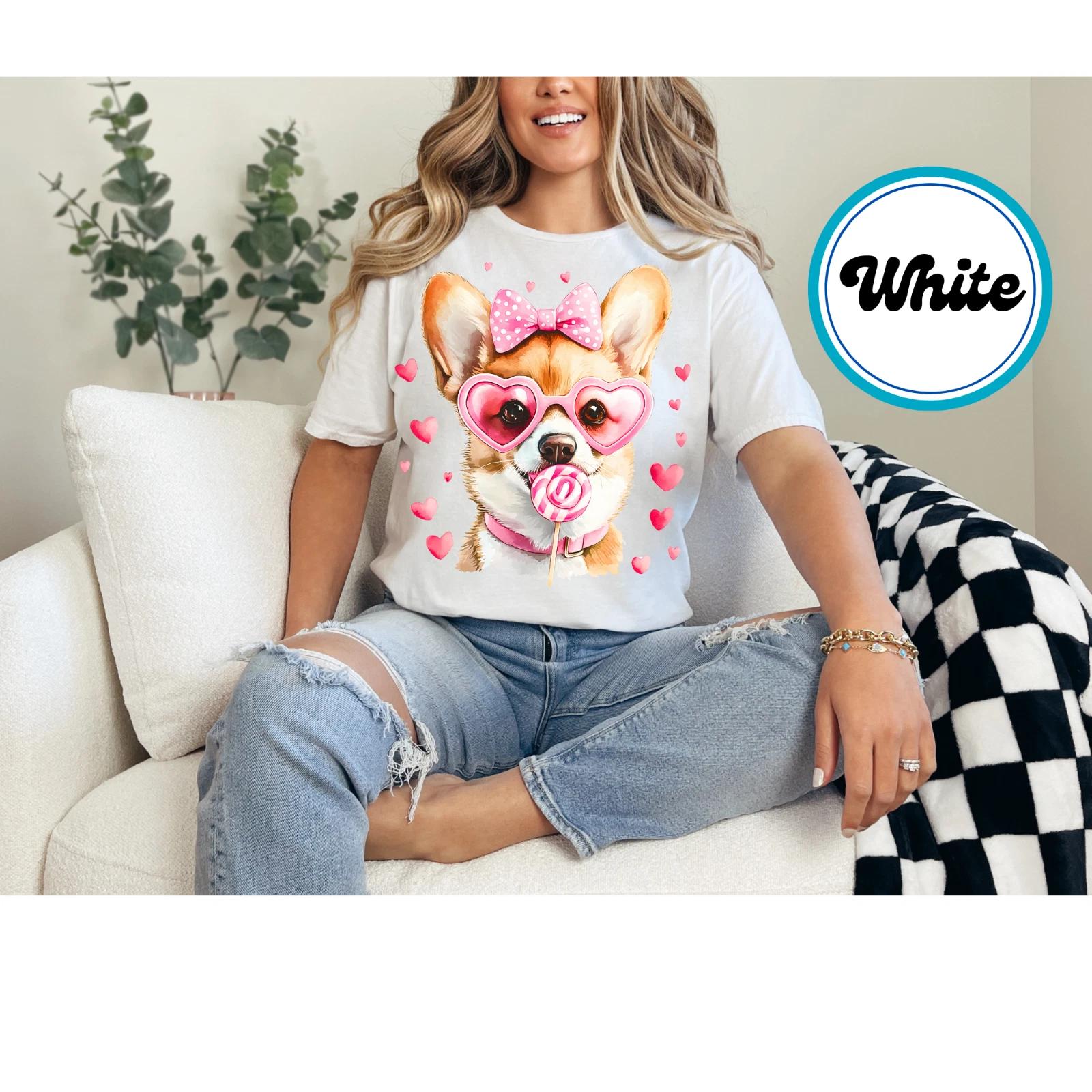 Women s Cute Valentines Dog Shirt Chihuahua Valentines Shirt Trendy Dog Shirt S