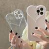 Fashion Cute Love Heart Clear Phone Case For iPhone 16 Pro Max 15 14 13 12 11 X XR XS 7 8 Plus Candy Color Soft Shockproof Cover