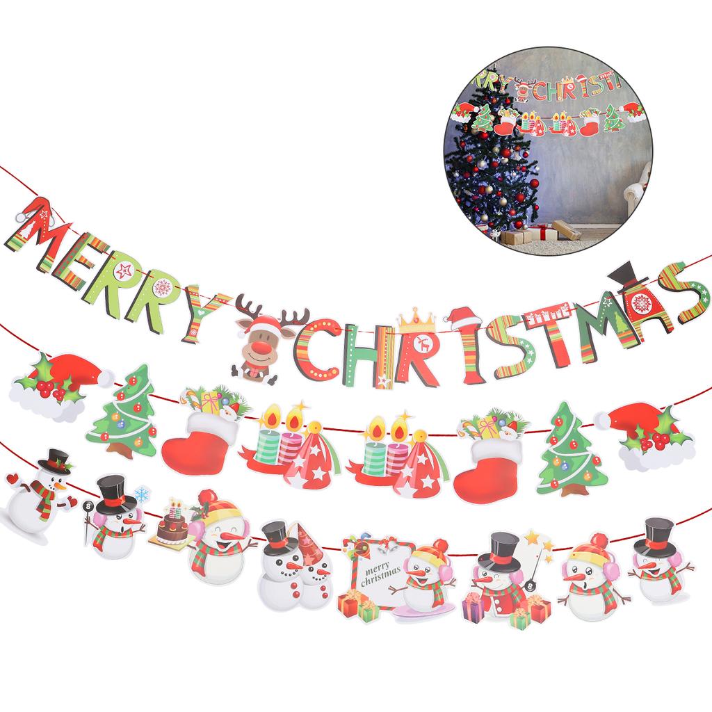 Buy 6pcs Christmas Hanging Flags Deer Hanging Bunting Christmas