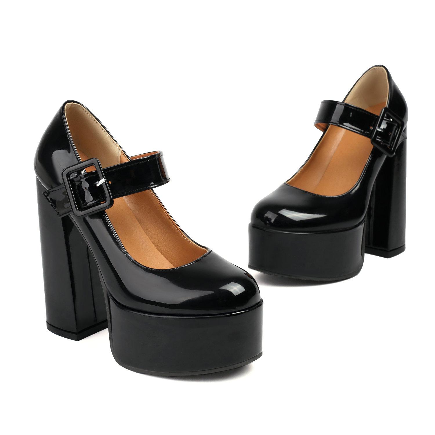 

Женские туфли на платформе Мэри Джейн на каблуке Обувь 2025 Сексуальные Размер 43 с ремешком Красный Красный Белый 43