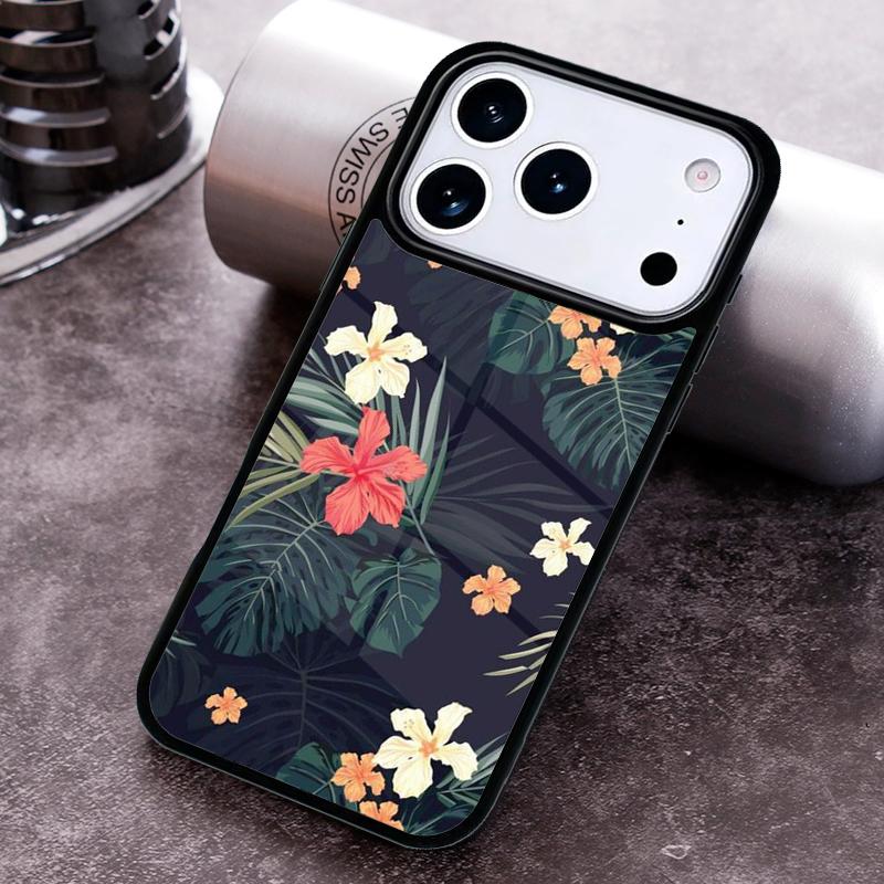 Monstera Flower Tropical Green Leaves print Phone Case for iPhone 17 16 15 Pro Max Air 14 13 12 11 Plus Shockproof Capa Cover