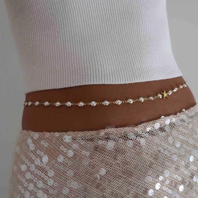 Vintage Starfish Waist Chain for Women Fashion Boho Gold Color Sexy Beads Belly Chain Beach Bikini Party Body Jewelry Gift