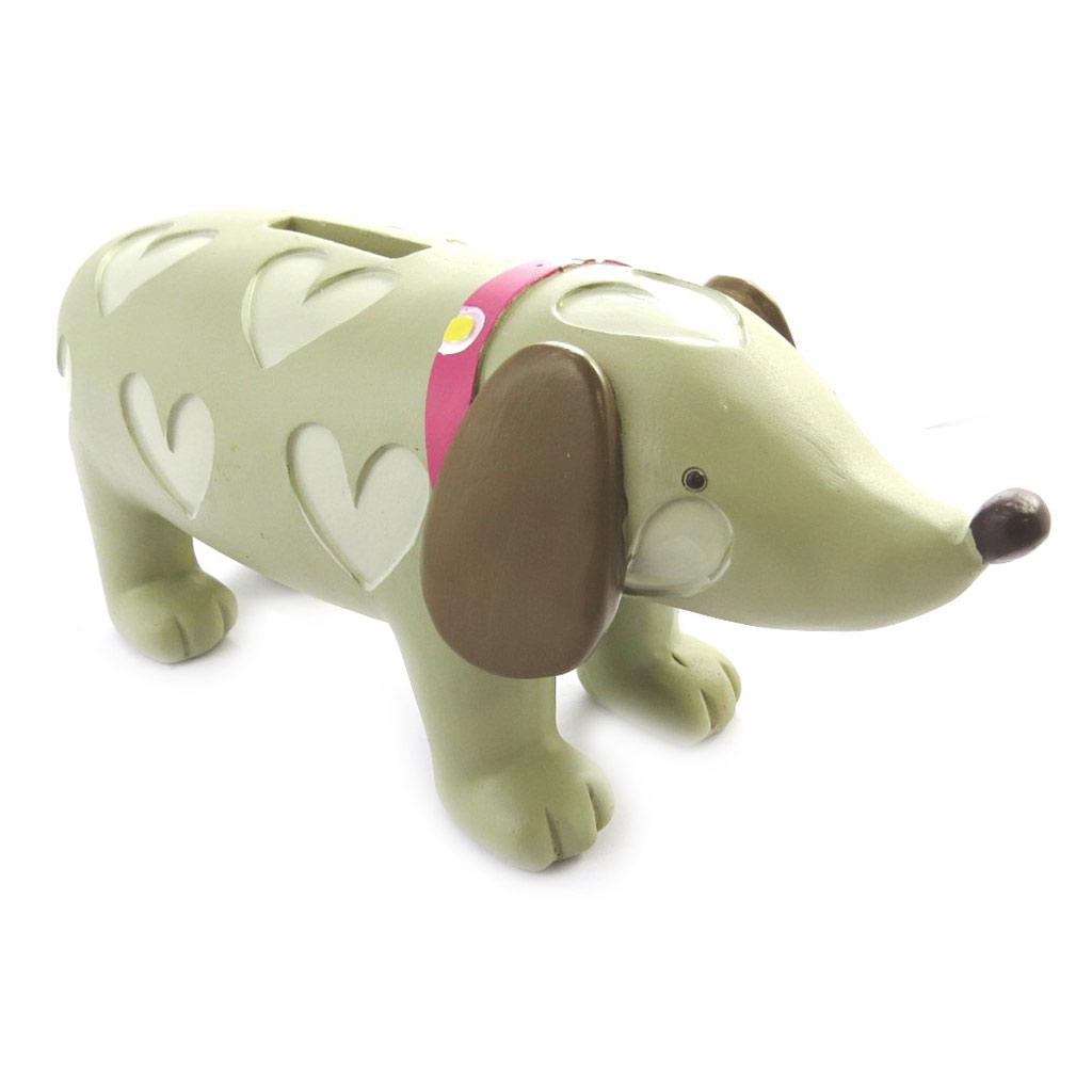 Les Trésors De Lily [M7747] - Tirelire résine 'Chien Tequel' vert - 195x85x70 mm