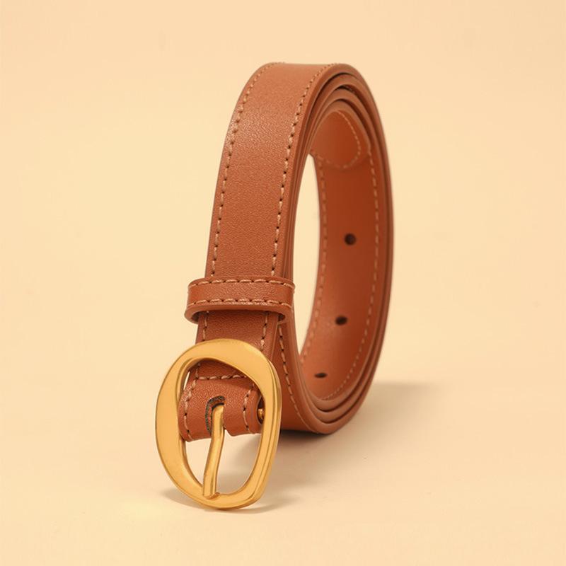 Women's Genuine Leather Pin Buckle Belt Decoration Fashionable with Jeans Belt High-end Trouser Belt