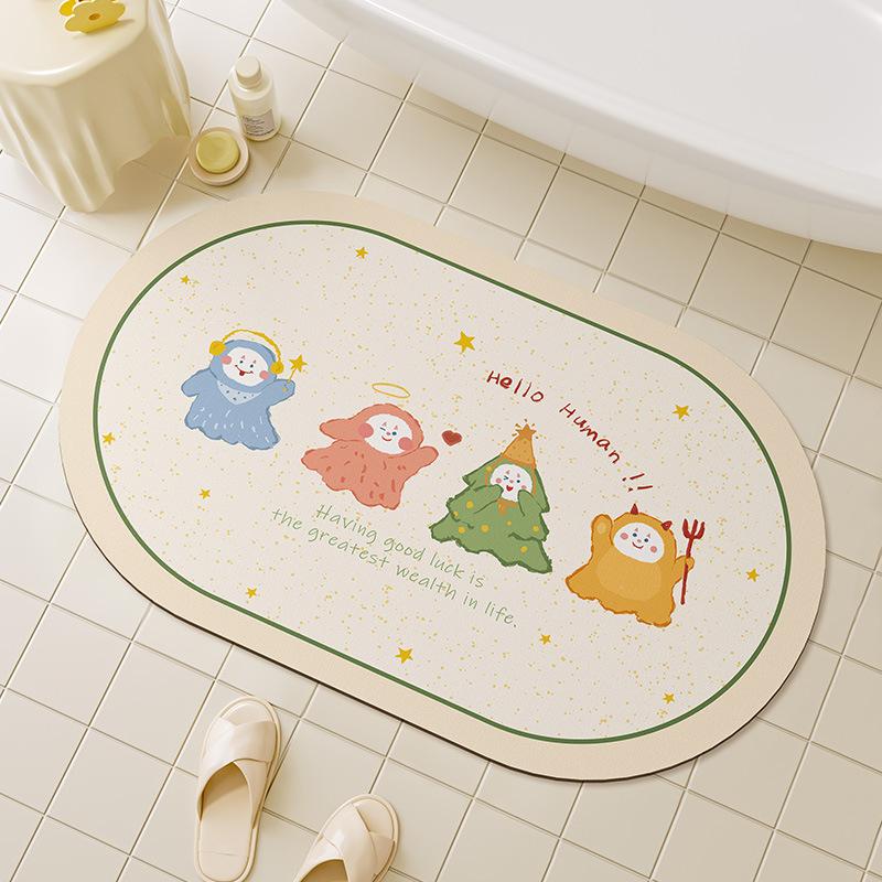 

Диатомовая грязь Водопоглощающая подкладка Быстросохнущий коврик для пола в ванной Туалет Туалет Дверь в туалет Противоскользящий коврик для ног Коврик для ванной 40 * 60cm