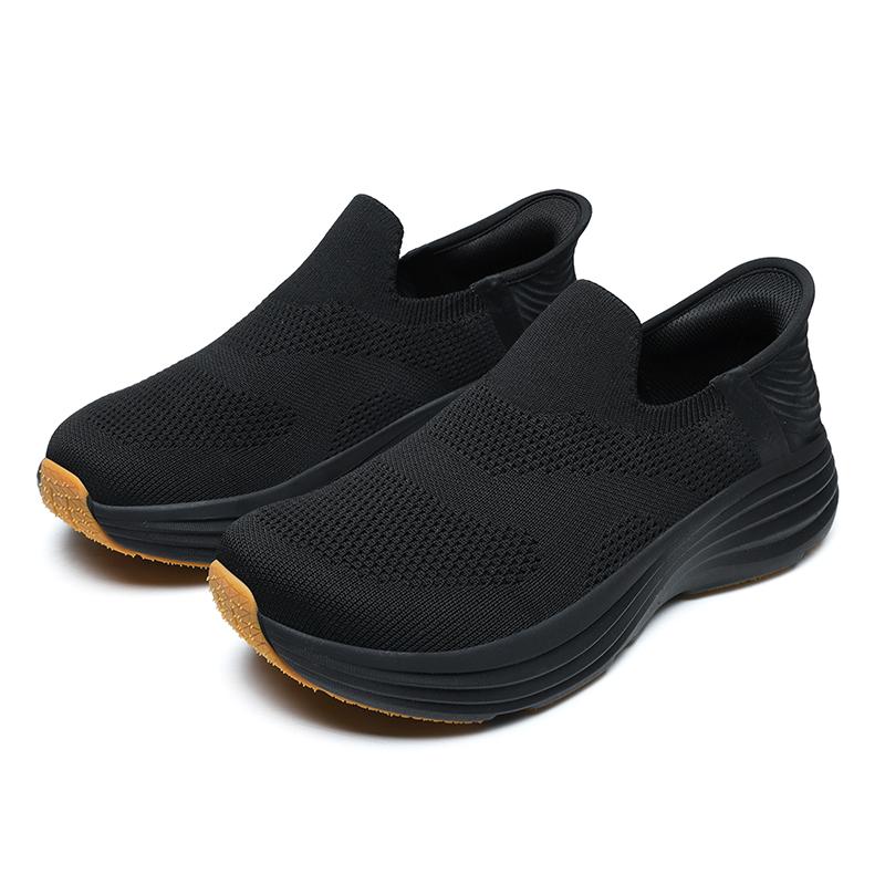 

TUINANLE Men Mesh Slip on Non Slip Large Size Wide Rotating Button Outdoor Hiking Walking Casual Sneakers Trainers 39 чёрный