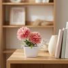 Yousheng Fake Chrysanthemums Ball Flower In Pot Mini Artificial Potted Plants for Home Indoor Office Farmhouse Table