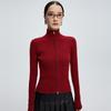 Women's Cashmere Zipper Cardigan: 2024 Autumn/Winter Slim Fit Ribbed Sweater