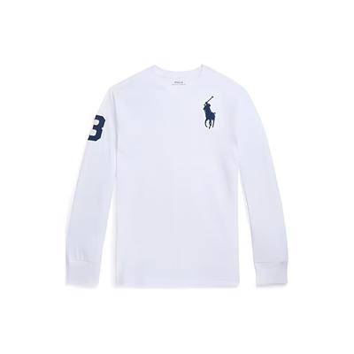 Polo Kids T-Shirt Ss23 Logo Embroidered Crew Neck Long Sleeve Kids Tops White 323853891-009