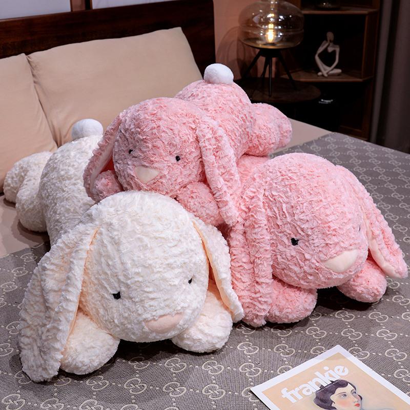Cartoon Animal White Rabbit Plush Toy Soft and Comfortable Pink Rabbit Stuffed Doll Gifts For Girl