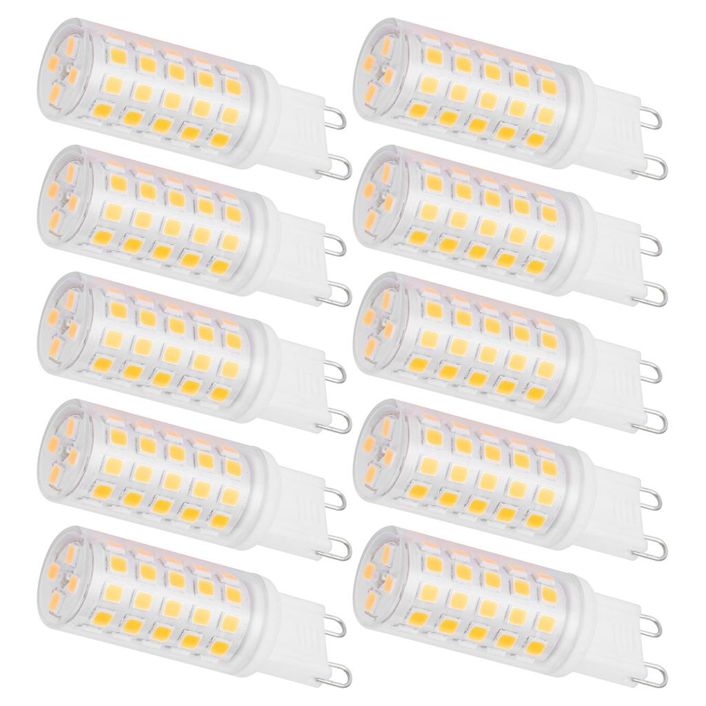 10 stk G9 Sokkel LED Lyspære 4W 54LED BiPin Pære for Lysekrone Vegglampe AC100265V Varmhvit