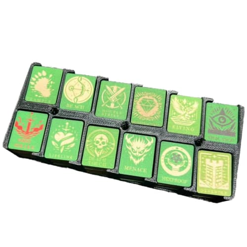 HiGowow Tabletop Card Game Ability Tracking Counters, 74 Token Dispenser, Pocket Life Counter, Turn Tracker, Point Tracker for Trading Card Games, Mag