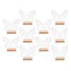 10pcs Acrylic Table Sign Holder with Wooden Base Clear Wedding Table Sign Number Place Card Display Stand for Restaurant
