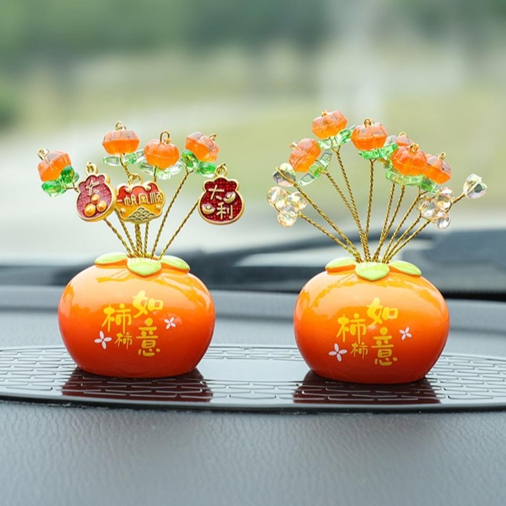 

Cartoon Simulation Persimmon Ornaments Blessings Car Dashboard Ornaments Home Decorations Style 1