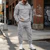 Men's Casual Multi-Pocket Set, Hoodie and Jogger Pants Two-Piece Outfit