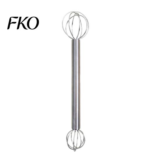 Soup Seasoning Mixer Double Head Whisk, Stainless Steel Mixing Muddler, Handheld Blender Kitchen for Paste Cream Eggs, Easy Clean 1pc