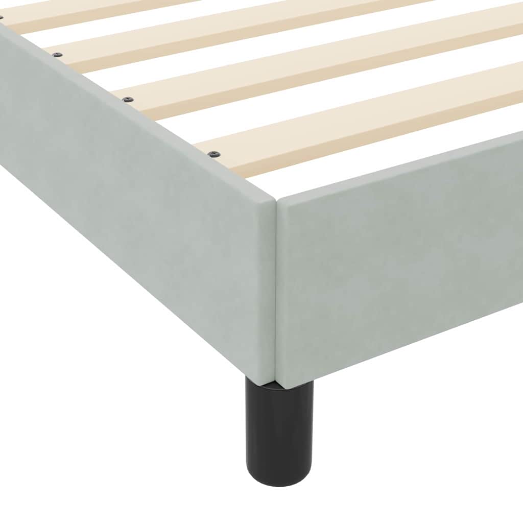 Box Spring Bed with Mattress Light Grey 200 x 200 cm Fabric