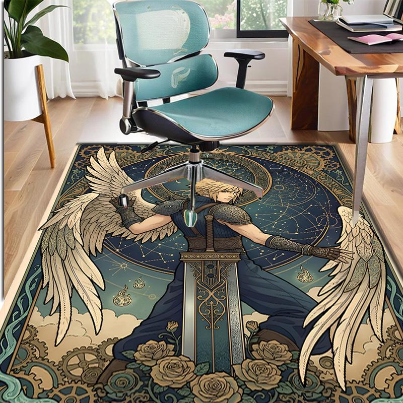 Final Fantasy Pattern Rug, Indoor/Outdoor Mat, for Picnic, Gameroom, Bedroom, Office, Living Room, Home Decor Carpet, Birthday Gift