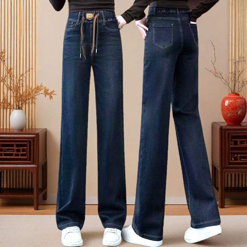 

Spring Slim Fit Straight Leg Elastic Waist Jeans - Versatile and Comfortable for Summer and Autumn 27 (80-95 lbs) Waist: 2