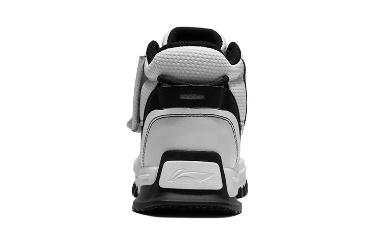 Li Ning Unrestrained Slip Resistant Cushioning, Wear Resistant High Top Running Shoes White Black Unisex YKCR172-13