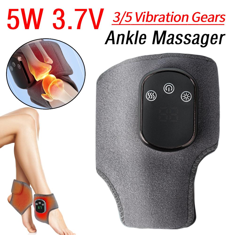 Durable And Safe Cordless Heated Ankle Wrap Foot Massager With 3/5 Vibration Gears Foot Revive Massager For Achilles Tendinitis Plantar Fasciitis