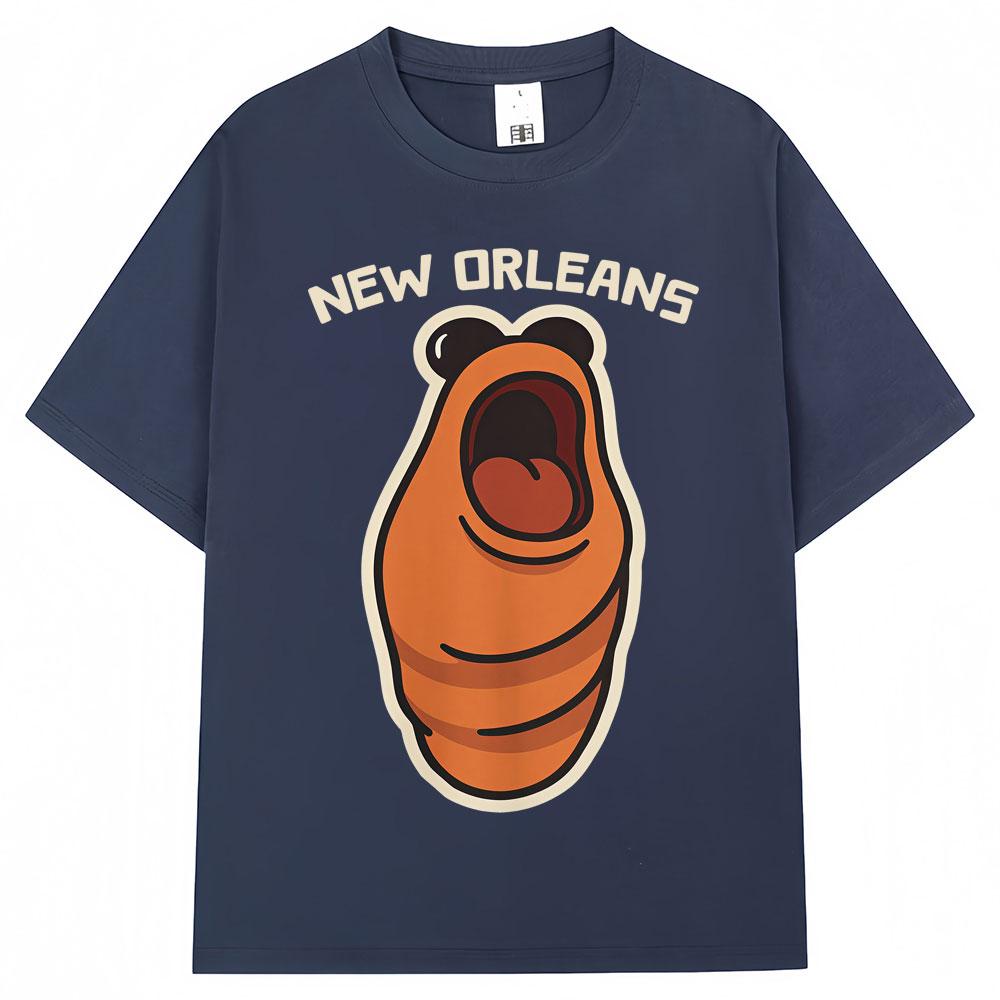 Funny Marcus The Worm New Orleans Meme Tshirt Men Women Humor Popular Short Sleeve Oversized Cotton Casual T Shirts Streetwear
