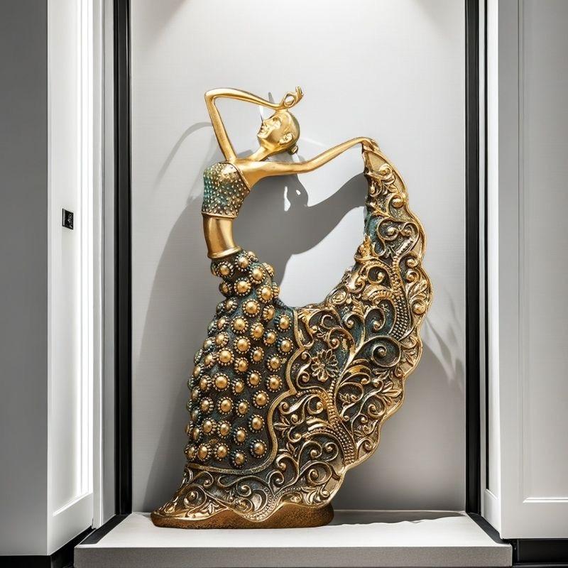 

Abstract Dancing Peacock Resin Figurine – Elegant Living Room Home Decor Ornament A