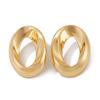 Ingemark Punk Goth Smooth Hollow Oval Stud Earrings for Women Vintage Gold Color Piercing Earrings Seampunk Party Jewelry Gift