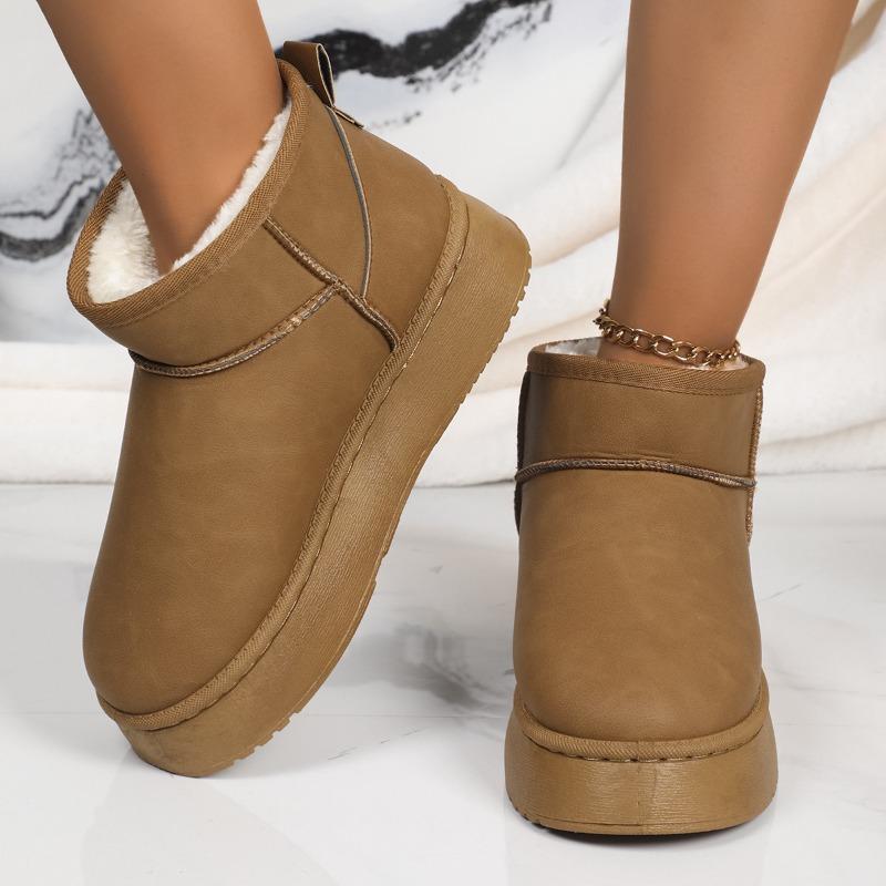 New winter warm snow cotton shoes low-top snow boots with wool inside warm thick-soled comfortable boots