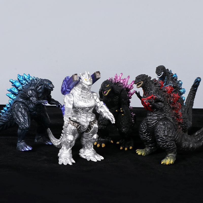 New 10cm Godzilla VS Kingkong Gojira Soft Glue King Ghidorah Action Figure Movable Joints Model Toys For Kid Boy Gift