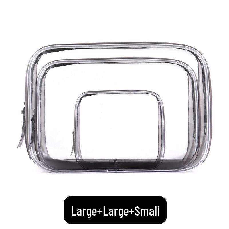 Large Capacity Waterproof Transparent Makeup Bag - Portable Toiletry Organizer for Travel