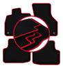 Velour Floor Mats with Red Edge For: Seat Leon IV Sedan, Station Wagon, Variant, Liftback (2020-)